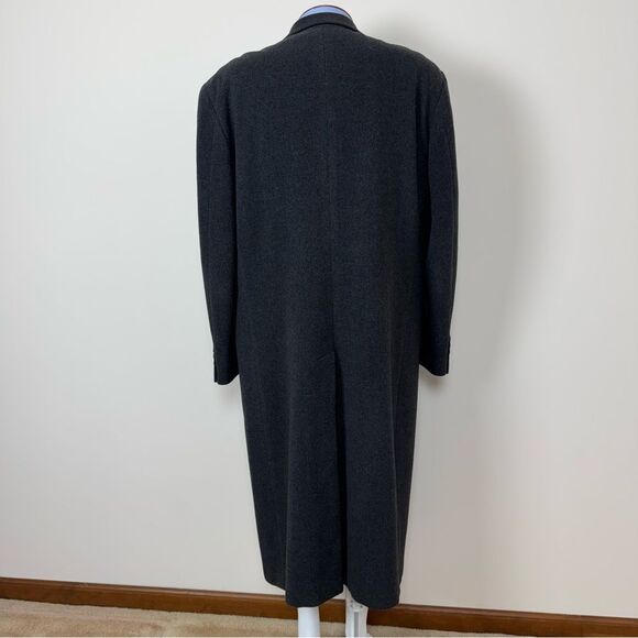 42R Valentino Uomo Cashmere Wool Double Button Long Trench Coat Gray - Picture 6 of 17